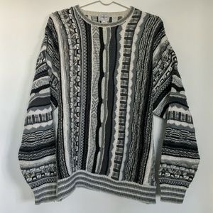 Vintage 80s Coogi-Style 3-D Knit Sweater